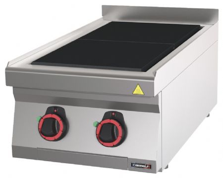 Fourneau profondeur 700 électrique à poser 2 plaques coup de feu 40 Triphasé - Casselin - C7FOE2P40