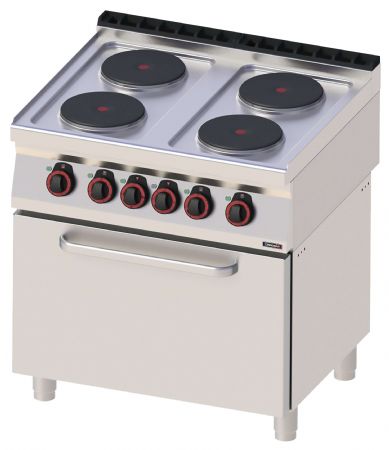 Fourneau profondeur 700 électrique 4 feux four électrique statique GN 2/1 80 Triphasé - Casselin - C7FOE4FFS80 Fourneau profondeur 700 électrique 4 feux four électrique statique GN 2/1 80 Triphasé - Casselin - C7FOE4FFS80