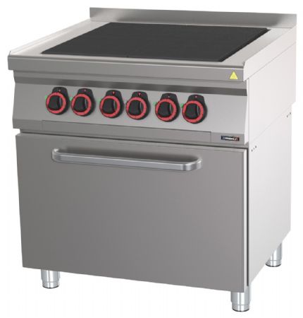 Fourneau profondeur 700 électrique 4 plaques coup de feu four électrique statique GN 2/1 80 Triphasé - Casselin - C7FOE4PFS80 Fourneau profondeur 700 électrique 4 plaques coup de feu four électrique statique GN 2/1 80 Triphasé - Casselin - C7FOE4PFS80