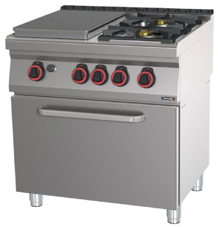 Fourneau profondeur 700 gaz 2 feux + 1 plaque coup de feu four électrique GN 2/1 HP 80 Triphasé - Casselin - C7FOG2F1PFGHP80 Fourneau profondeur 700 gaz 2 feux + 1 plaque coup de feu four électrique GN 2/1 HP 80 Triphasé - Casselin - C7FOG2F1PFGHP80