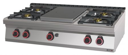 Fourneau profondeur 700 gaz à poser 4 feux + 1 plaque coup de feu 120 - Casselin - C7FOG4F1P120 Fourneau profondeur 700 gaz à poser 4 feux + 1 plaque coup de feu 120 - Casselin - C7FOG4F1P120