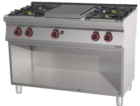 Fourneau profondeur 700 gaz 4 feux + 1 plaque coup de feu avec soubassement 120 - Casselin - C7FOG4F1P120S Fourneau profondeur 700 gaz 4 feux + 1 plaque coup de feu avec soubassement 120 - Casselin - C7FOG4F1P120S