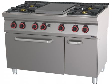 Fourneau profondeur 700 gaz 4 feux + 1 plaque coup de feu four électrique statique GN 2/1 HP 120 Triphasé - Casselin - C7FOG4F1PFSHP120 Fourneau profondeur 700 gaz 4 feux + 1 plaque coup de feu four électrique statique GN 2/1 HP 120 Triphasé - Casselin - C7FOG4F1PFSHP120