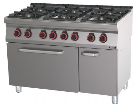 Fourneau profondeur 700 gaz 6 feux four électrique statique GN 2/1 HP 120 triphasé - Casselin - C7FOG6FFSHP120 Fourneau profondeur 700 gaz 6 feux four électrique statique GN 2/1 HP 120 triphasé - Casselin - C7FOG6FFSHP120