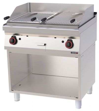 Grill pierre de lave profondeur 700 double avec soubassement 80 Gaz - Casselin - C7GPLD80S