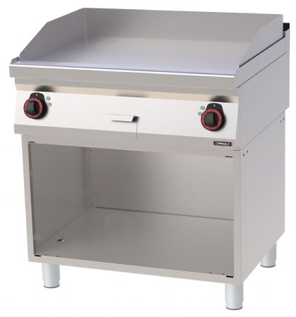 Plaque à snacker pro profondeur 700 Fonte Lisse avec soubassement 80 Triphasé 9 kW - Casselin - C7PASFL80S