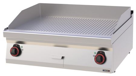 Plaque à snacker pro profondeur 700 Fonte Rainurée 80 Triphasé 9 kW - Casselin - C7PASFR80