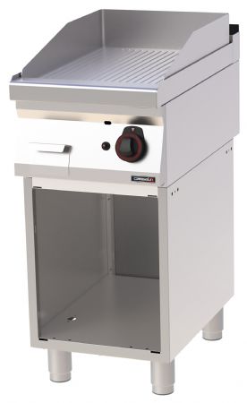 Plaque à snacker pro profondeur 700 Fonte Rainurée avec soubassement Gaz 40 7 kW - Casselin - C7PASFRG40S