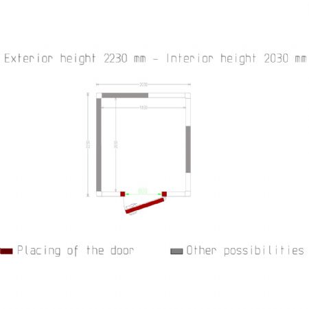 Chambre ISO 100 Dimensions internes 2030 x 1830 xh 2030 mm - volume 7,54 m