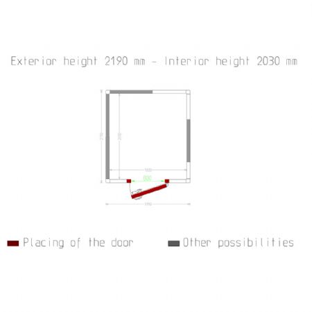 Chambre ISO 80 Dimensions internes 2030 x 1830 xh 2030 mm - volume 7,54 m