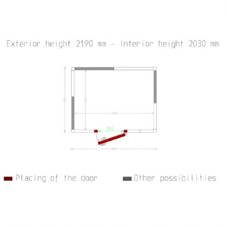 Chambre ISO 80 Dimensions internes 2430 x 1830 xh 2030 mm - volume 9,03 m