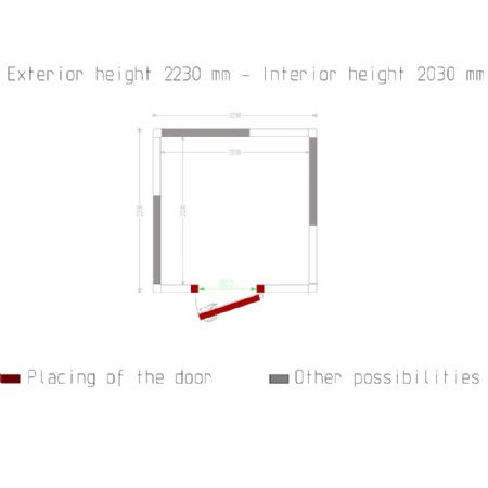 Chambre ISO 100 Dimensions internes 2030 x 2030 xh 2030 mm - volume 8,37 m