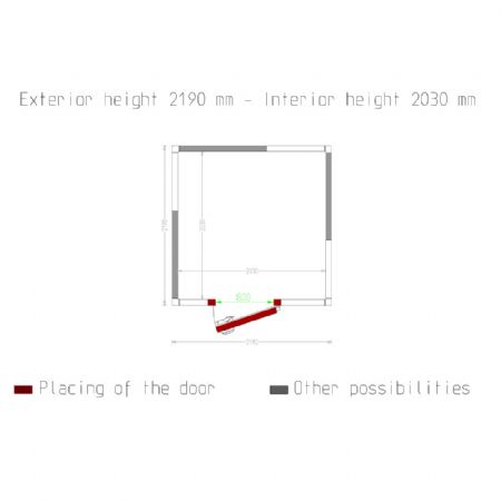 Chambre ISO 80 Dimensions internes 2030 x 2030 xh 2030 mm - volume 8,37 m