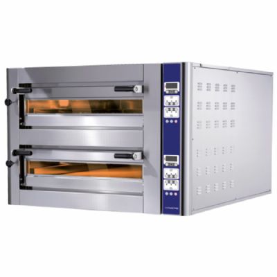 Four à pizza électrique 2 chambres commande électronique 6+6 pizzas diamètre 350 mm Four à pizza électrique 2 chambres commande électronique 6+6 pizzas diamètre 350 mm