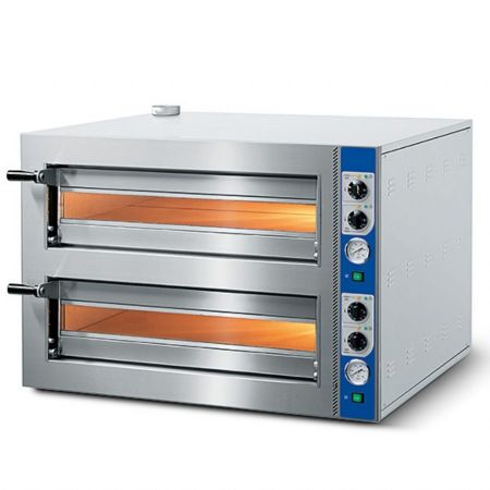 Four à Pizzas professionnel électrique 4+4 pizzas ø 350 mm, contrôle mécanique Triphasé - Virtus - CAB0033/CN Four à Pizzas professionnel électrique 4+4 pizzas ø 350 mm, contrôle mécanique Triphasé - Virtus - CAB0033/CN
