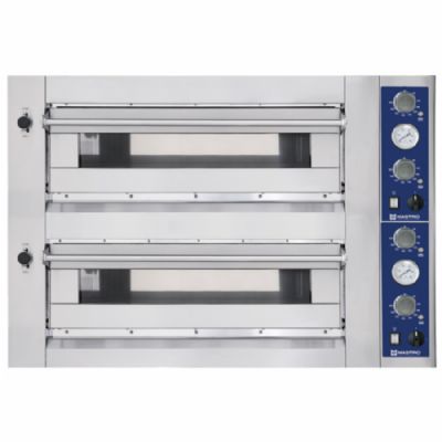 Four à pizza électrique 2 chambres commandes manuelles - capacité 4+4 pizzas diamètre 35 cm Four à pizza électrique 2 chambres commandes manuelles - capacité 4+4 pizzas diamètre 35 cm