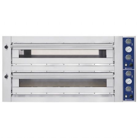Four à pizzas professionnel électrique pour 9+9 pizzas ø 35 cm, contrôle mécanique Triphasé - Virtus - CAB0127