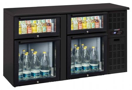 Arrière Bar 2 x 2 tiroirs mixtes vitrés 302 L - Casselin - CAB22TMV