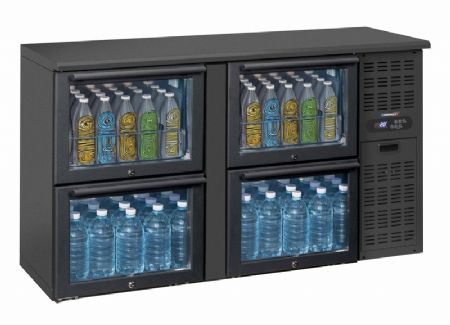 Arrire bar rfrigr professionnel avec 2 x 2 tiroirs vitrs 302 litres