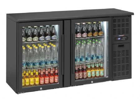 Arrire de bar rfrigr professionnel avec 2 portes vitres battantes - 302 litres