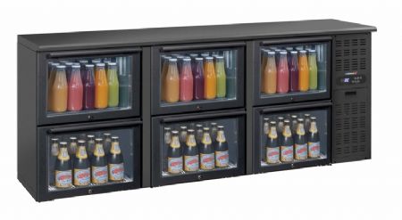 Arrire bar rfrigr professionnel 3 x 2 tiroirs vitrs 485 litres