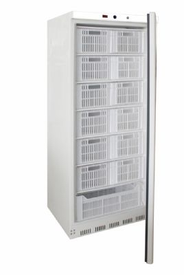 Conglateur vertical blanc -18/-24c avec 7 clayettes de 13 paniers - 600 litres