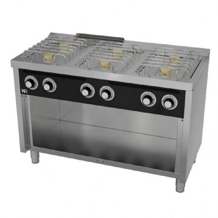 Fourneau profondeur 600 Gaz 6 brûleurs 19 kW sur meuble - Hr Fainca - CB6F600E Fourneau profondeur 600 Gaz 6 brûleurs 19 kW sur meuble - Hr Fainca - CB6F600E