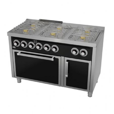 Fourneau profondeur 600 Gaz 6 brûleurs 33 kW - Hr Fainca - CB6F600HE