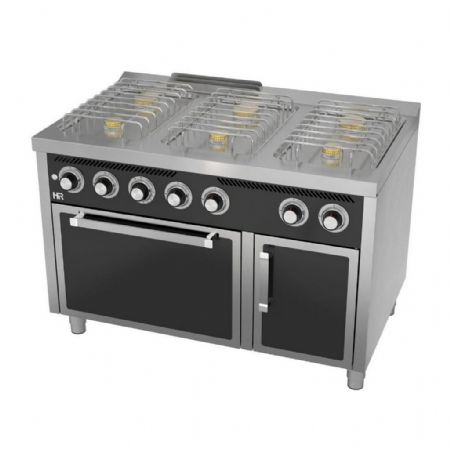 Cuisinière Gaz 6 brûleurs 36,5 kW - Hr Fainca - CB6F750H