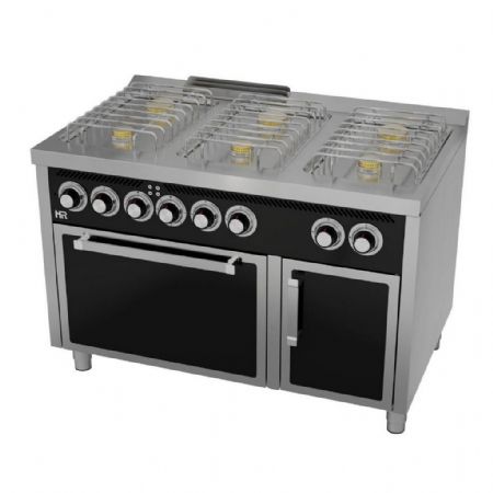 Cuisinière gaz 6 brûleurs 39 kW avec four électrique - Hr Fainca - CB6F750HE