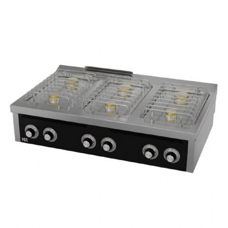 Cuisinière à gaz à poser 6 brûleurs 28,5 kW - Hr Fainca - CB6F750S