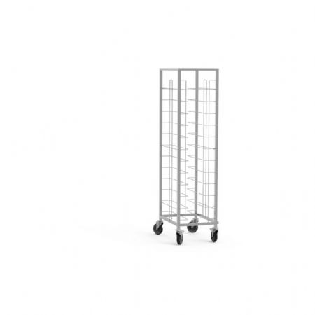 Chariot Porte assiette 12 niveaux pour plateaux 530 mm, 4 roues freins - Eratos - CBAD-12