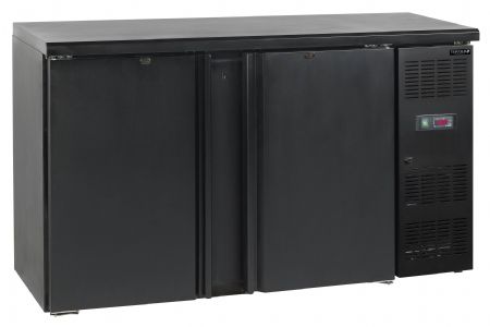 Arrière bar de 2 portes pleines positif noir 277 L +2 à +10 °C - Tefcold - CBC210