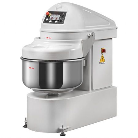 Pétrin boulangerie à spirale 160 kg/280 litres, 2 vitesses avec minuterie et inversion du bol, 960x1550x1560 mm - Virtus - CBD0103