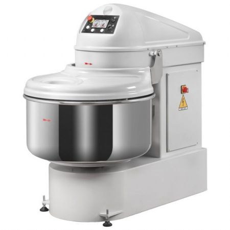 Pétrin boulangerie à spirale 130 kg/236 litres, 2 vitesses avec minuterie et inversion du bol, 850x1510x1475 mm - Virtus - CBD0107