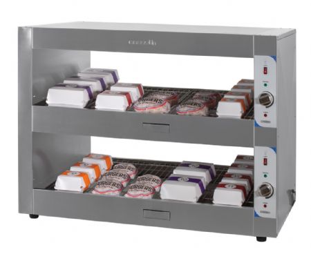 Bin Passe-Plat inox avec 2 tagres chauffantes indpendantes - 1200 mm de long