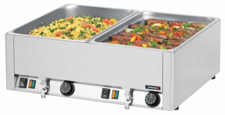 Bains Marie Double bain-marie GN 1/1 avec 2 robinets de vidange - Casselin - CBMDV