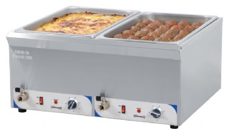 Double bain-marie avec robinet de vidange GN 1/1 - 200 mm