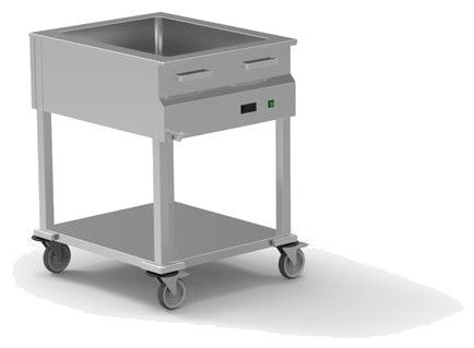Chariot bain marie à eau 2 bacs GN 1/1-150 - 790x690x945 mm