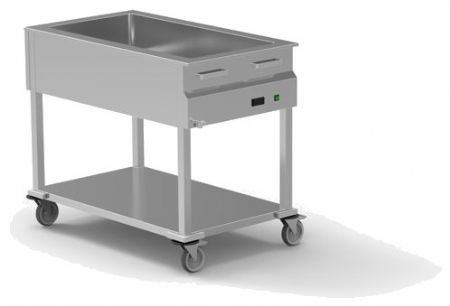 Chariot bain marie à eau 3 bacs GN 1/1-150 - 1120x690x945 mm