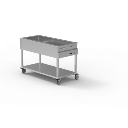 Chariot Bain marie 4 GN 1/1 avec capacité 150 mm et dimensions 1445x690x945 mm - Eratos - CBMH-4GN