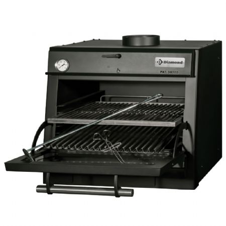 Four BBQ Au Charbon GN 1/1 60 Kg/h avec porte vitrée basculante - Diamond Promo - CBQ-060/BK Four BBQ Au Charbon GN 1/1 60 Kg/h avec porte vitrée basculante - Diamond Promo - CBQ-060/BK