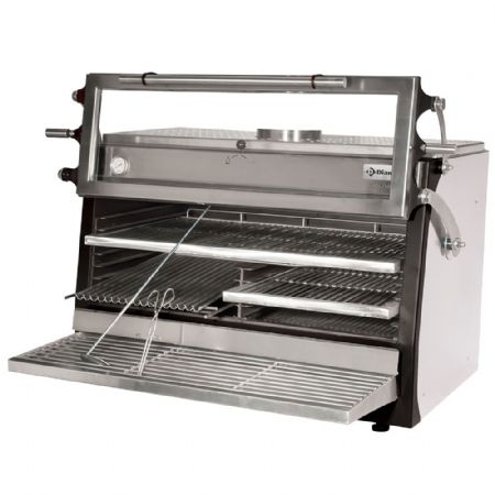 Four BBQ Au Charbon GN 2/1+ GN1/1 120 kg/h Porte relevable Inox 8 kW - Diamond Promo - CBQ-120/RX Four BBQ Au Charbon GN 2/1+ GN1/1 120 kg/h Porte relevable Inox 8 kW - Diamond Promo - CBQ-120/RX