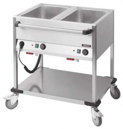 Chariot Bain marie à eau 2 x GN 1/1 Triphasé - Casselin - CCBM2H