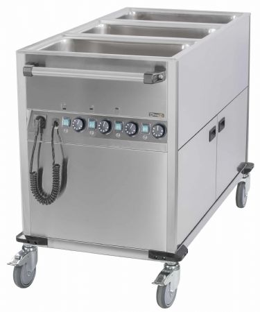 Chariot Bain marie à eau 3xGN 1/1 avec soubassement chauffant vertical Monophasé - Casselin - CCBM3CV Chariot Bain marie à eau 3xGN 1/1 avec soubassement chauffant vertical Monophasé - Casselin - CCBM3CV