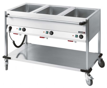 Chariot Bain marie à eau 3 x GN 1/1 Monophasé - Casselin - CCBM3H