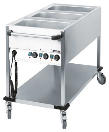 Chariot Bain marie à eau 3 x GN 1/1 Monophasé - Casselin - CCBM3V