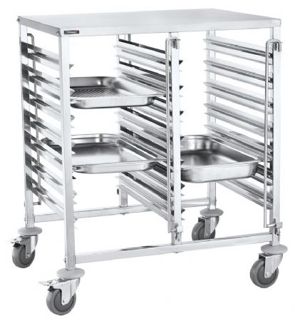 Chariot Porte assiette double à glissières 14 GN 1/1 - Casselin - CCDG1411