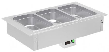 Cuve bain marie à eau encastrable 2 GN 1/1-150 - 790x646x215 mm