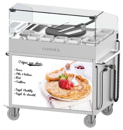 Crêpière Chariot à 40cm encastré Électrique - Casselin - CCHCC40E